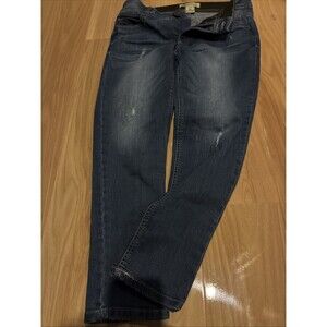 Democracy AB Solution Skinny Jeans Size 10 Dark Wash Distressed Stretch Denim